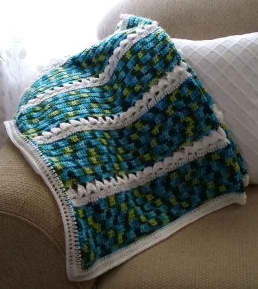 Sea Breeze Crochet Blanket - front view