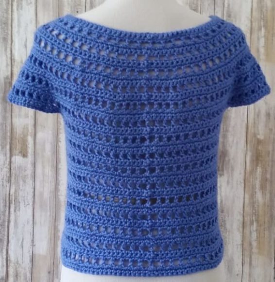 Summer Berry Crochet Top - back