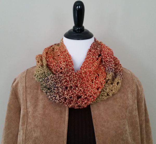 Fall Sunburst Infinity Scarf - layered - crochet pattern