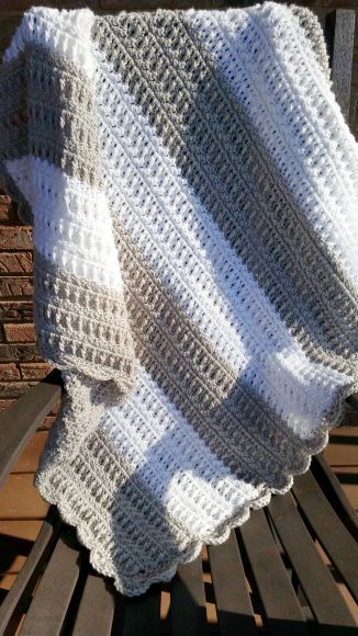 Elegant Lodge Throw - outside - crochet blanket