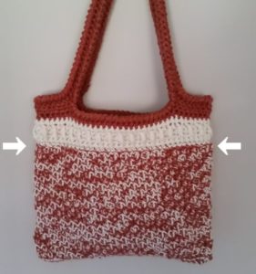 chantilly crochet tote - corners marked