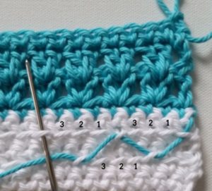 fiesta crochet placemat - zig zag detail