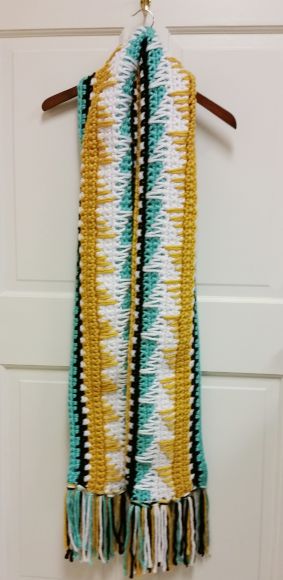 Southwestern Stripes Crochet Scarf