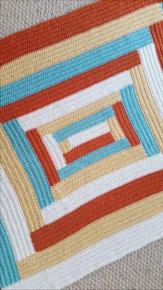 Mod Stripes Crochet Blanket - free pattern