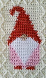 gnome wall hanging stitch detail