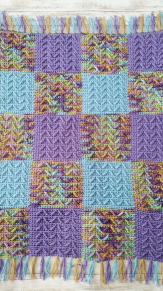 gingham waves baby blanket - free crochet pattern