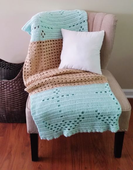 nautical filet crochet blanket