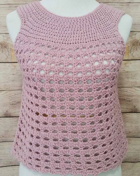 sunset shells crochet top
