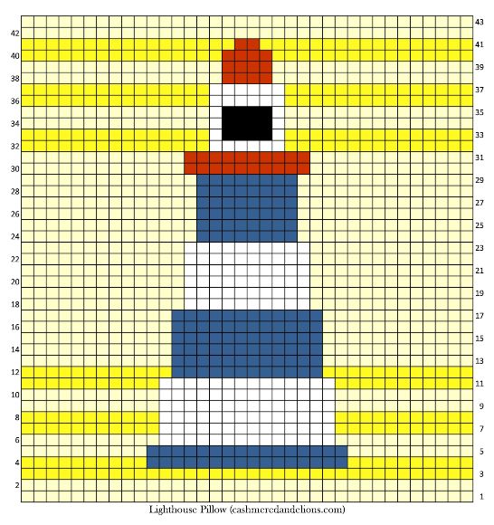Lighthouse Crochet Pillow - Graph