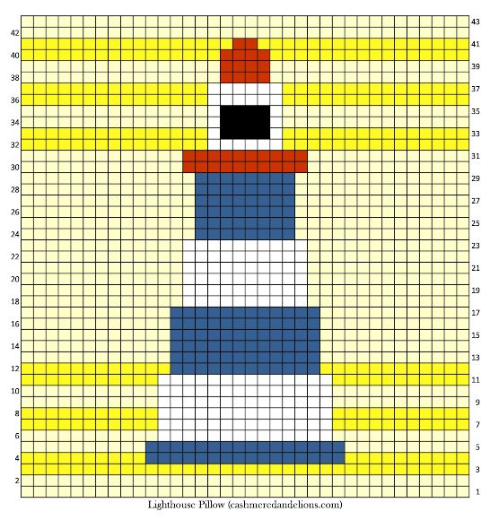 Lighthouse Crochet Pillow - Graph