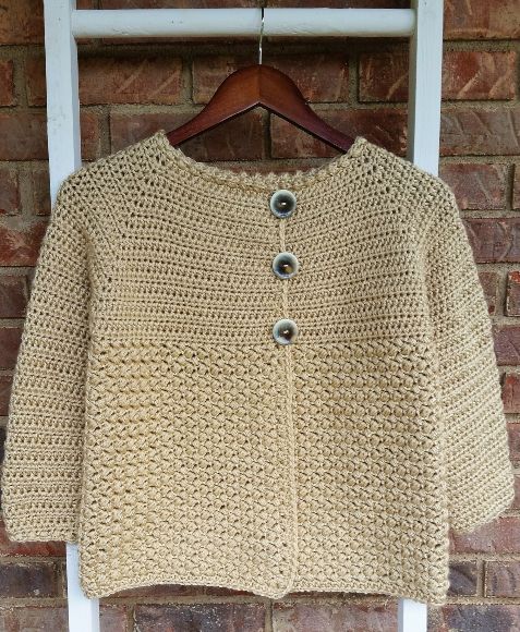 Textured 3 Button Cardigan Free Crochet Pattern Cashmere