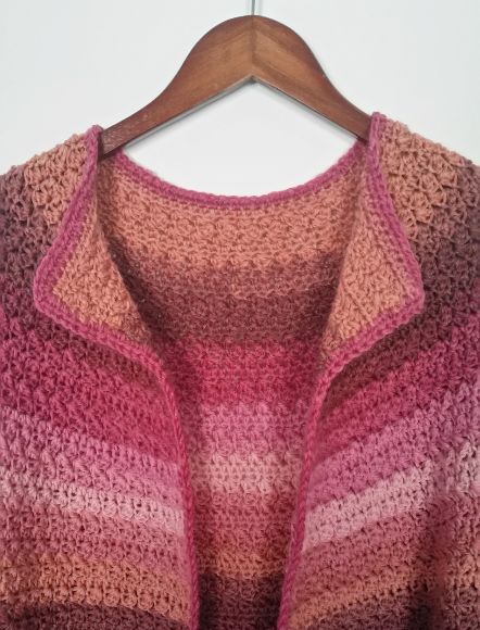 Daybreak Crochet Cardigan - neck detail