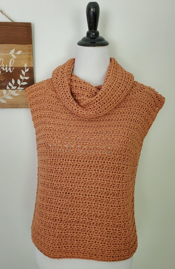 Cowl Neck Crochet Sweater - Free Pattern