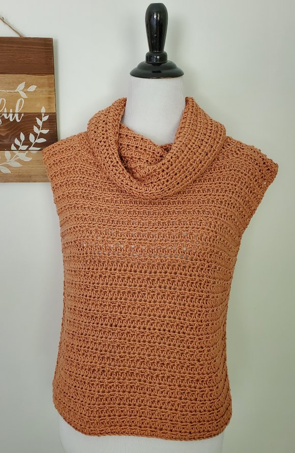 Sleeveless Cowl Neck Crochet Sweater - Cashmere Dandelions